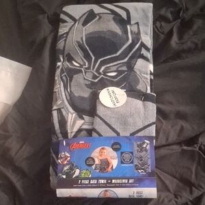 Marvel Black Panther Gray Towel Set